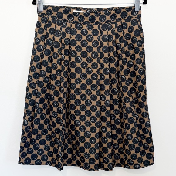 Dries Van Noten Dresses & Skirts - DRIES VAN NOTEN Pleated A-Line Midi Skirt Black Brown US Size 4